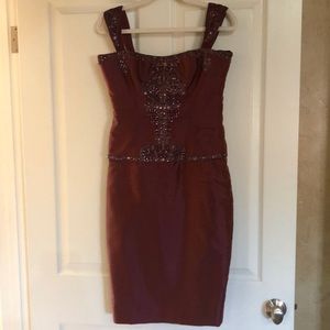 Reem Acra Burgundy Midi gown